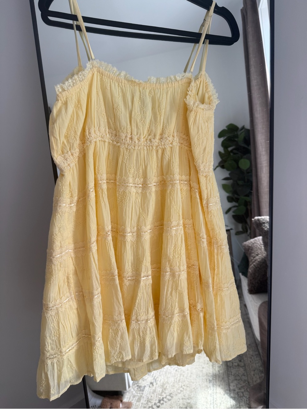 Abercrombie & Fitch Yellow Spaghetti-Strap Mini Dress - Picture 3 of 3